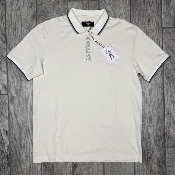 Eastside Golf Other - Eastside Golf Polo Zip Shirt Mens Short Sleeve Performance Logo White Tech Sz M